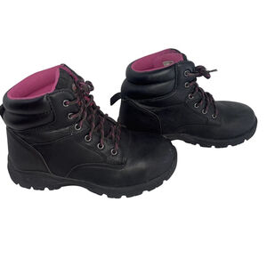 Brahma Women's Size 6 Steel Toe Work Boots Black Pink Safety ASTM F2413